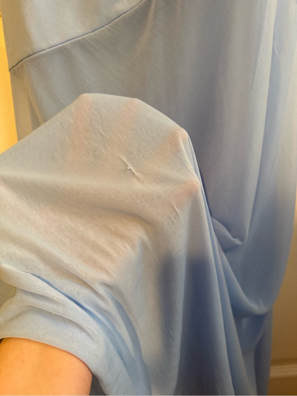 Mare Mare Cowl Neck Sheer Hem Maxi Dress Light Blue Size Small - Picture 13 of 15